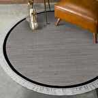 Alanur Home Kaymaz Taban Djt Banyo Mutfak Salon Halı  Trend Saçaklı Yuvarlak Dokuma Desen E5001