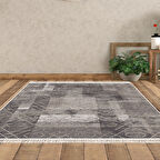 Dekoreko Kaymaz Taban Djt Salon Halısı Star Pamuk Saçaklı İskandinav F5132