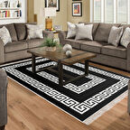 Dekoreko Kaymaz Taban Djt Salon Halısı Yıldız Deri Saçaklı Modern 650M