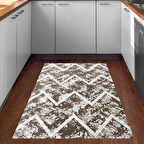 Dekoreko Kaymaz Taban Djt Mutfak Halısı Yıldız Deri İskandinav F5128