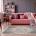 Dekoreko Kaymaz Taban Djt Salon Halısı Yıldız Deri Saçaklı Modern 743