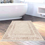 Dekoreko Kaymaz Taban Djt Banyo Halısı Trend Saçaklı Modern F5036