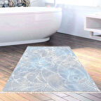 Dekoreko Kaymaz Taban Djt Banyo Halısı Yıldız Deri Saçaklı Modern 1303