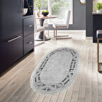 Dekoreko Kaymaz Taban Djt Mutfak Halısı Star Pamuk Saçaklı Oval Modern 691M