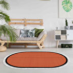 Alanur Home Kaymaz Taban Djt Banyo Mutfak Salon Halı Star Pamuk Saçaklı Oval Dokuma Desen E5007