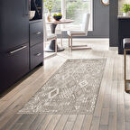 Dekoreko Kaymaz Taban Djt Mutfak Halısı Yıldız Deri İskandinav F5137