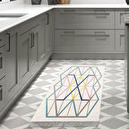 Dekoreko Kaymaz Taban Djt Mutfak Halısı Star Pamuk Saçaklı Modern P1525