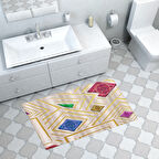 Dekoreko Kaymaz Taban Djt Banyo Halısı Yıldız Deri Modern P1337