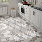 Dekoreko Kaymaz Taban Djt Mutfak Halısı Yıldız Deri Saçaklı Modern 674M