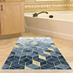 Dekoreko Kaymaz Taban Djt Banyo Halısı Star Pamuk Saçaklı İskandinav 2146M