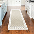 Dekoreko Kaymaz Taban Djt Mutfak Halısı Yıldız Deri Modern 603M