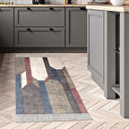 Dekoreko Kaymaz Taban Djt Mutfak Halısı Yıldız Deri Saçaklı Modern S6505