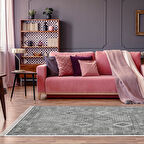 Dekoreko Kaymaz Taban Djt Salon Halısı Trend Saçaklı İskandinav F5137