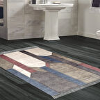 Dekoreko Kaymaz Taban Djt Banyo Halısı Yıldız Deri Saçaklı Modern S6505