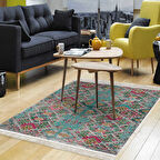 Dekoreko Kaymaz Taban Djt Salon Halısı Yıldız Deri Saçaklı İskandinav F5009