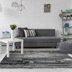 Dekoreko Kaymaz Taban Djt Salon Halısı Yıldız Deri Saçaklı Modern Mu136