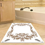 Dekoreko Kaymaz Taban Djt Banyo Halısı Yıldız Deri Modern 2073M