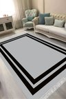 Dijital Baskılı Dikdörtgen Salon Halısı | Kaymaz Yıkanabilir | Keçe Taban Saçaklı | Geometrik | 1696