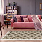 Dekoreko Kaymaz Taban Djt Salon Halısı Yıldız Deri Saçaklı Modern 1913