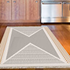 Dekoreko Kaymaz Taban Djt Mutfak Halısı Yıldız Deri Saçaklı Modern P1526