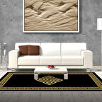 Dekoreko Kaymaz Taban Djt Salon Halısı Yıldız Deri Saçaklı Modern 656M