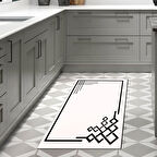 Dekoreko Kaymaz Taban Djt Mutfak Halısı Yıldız Deri Modern 1919