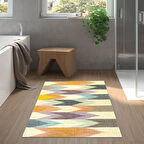 Dekoreko Kaymaz Taban Djt Banyo Halısı Yıldız Deri Modern 629M