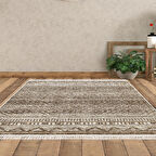 Dekoreko Kaymaz Taban Djt Salon Halısı Star Pamuk Saçaklı İskandinav F5087