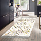 Dekoreko Kaymaz Taban Djt Mutfak Halısı Star Pamuk Saçaklı Modern M5026