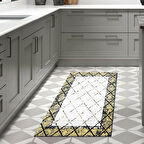 Dekoreko Kaymaz Taban Djt Mutfak Halısı Yıldız Deri Modern M5129