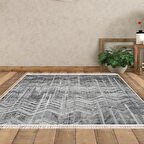 Dekoreko Kaymaz Taban Djt Salon Halısı Star Pamuk Saçaklı İskandinav F5083