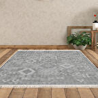 Dekoreko Kaymaz Taban Djt Salon Halısı Trend Saçaklı İskandinav F5137