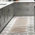 Dekoreko Kaymaz Taban Djt Mutfak Halısı Yıldız Deri Saçaklı Modern M5045