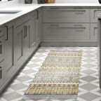 Dekoreko Kaymaz Taban Djt Mutfak Halısı Yıldız Deri Saçaklı İskandinav 1700