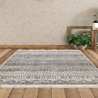 Dekoreko Kaymaz Taban Djt Salon Halısı Trend Saçaklı İskandinav F5087