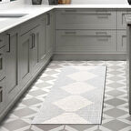 Dekoreko Kaymaz Taban Djt Mutfak Halısı Yıldız Deri İskandinav F5085