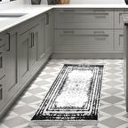 Dekoreko Kaymaz Taban Djt Mutfak Halısı Yıldız Deri Saçaklı Modern M5132