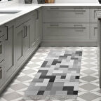 Dekoreko Kaymaz Taban Djt Mutfak Halısı Yıldız Deri Saçaklı Modern Mu113