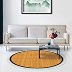 Alanur Home Kaymaz Taban Djt Banyo Mutfak Salon Halı Yıldız Deri Saçaklı Yuvarlak Dokuma Desen E5007