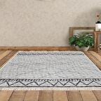 Dekoreko Kaymaz Taban Djt Salon Halısı Star Pamuk Saçaklı İskandinav F5081