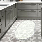 Dekoreko Kaymaz Taban Djt Mutfak Halısı Trend Saçaklı Oval Modern 757