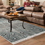 Dekoreko Kaymaz Taban Djt Salon Halısı Yıldız Deri Saçaklı Modern 743