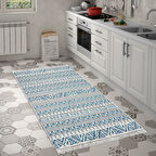 Dekoreko Kaymaz Taban Djt Mutfak Halısı Yıldız Deri Saçaklı İskandinav F5082