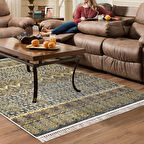 Dekoreko Kaymaz Taban Djt Salon Halısı Yıldız Deri Saçaklı İskandinav 1700