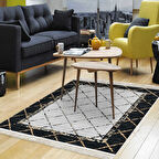 Dekoreko Kaymaz Taban Djt Salon Halısı Star Pamuk Saçaklı Modern M5129