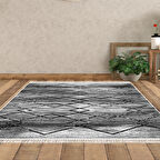 Dekoreko Kaymaz Taban Djt Salon Halısı Trend Saçaklı Modern M5006