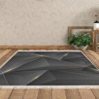 Dekoreko Kaymaz Taban Djt Salon Halısı Star Pamuk Saçaklı Modern F5005