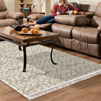 Dekoreko Kaymaz Taban Djt Salon Halısı Trend Saçaklı Modern 757