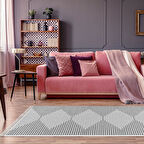 Dekoreko Kaymaz Taban Djt Salon Halısı Star Pamuk Saçaklı İskandinav F5085