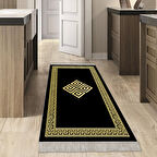 Dekoreko Kaymaz Taban Djt Mutfak Halısı Yıldız Deri Saçaklı Modern 656M